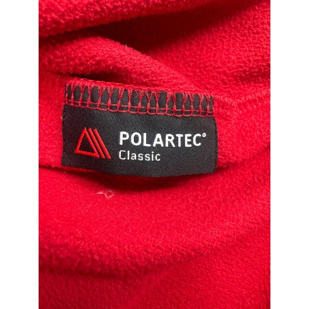 The North Face Polartec Classic Fleece Jacket Men XL Red 1/4 Zip Outdoor Thermal
